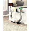 Catania Glass Top Console Table in Silver Finish Satin Plated