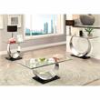 Catania Glass Top Console Table in Silver Finish Satin Plated