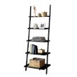 Catania Transitional Wood 5-Shelf Ladder Bookcase in Black Finish