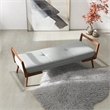 Catania Mid-Century Modern Rectangular Fabric Upholstered Bench in Gray
