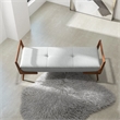 Catania Mid-Century Modern Rectangular Fabric Upholstered Bench in Gray