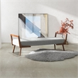Catania Mid-Century Modern Rectangular Fabric Upholstered Bench in Gray