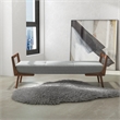 Catania Mid-Century Modern Rectangular Fabric Upholstered Bench in Gray