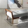 Catania Mid-Century Modern Rectangular Fabric Upholstered Bench in Gray