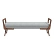 Catania Mid-Century Modern Rectangular Fabric Upholstered Bench in Gray