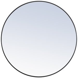 Catania Eternity 42&quot Round Metal Frame Mirror in Black Finish