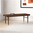 Catania Rectangular Solid Teak Wood Bench with Tapered Legs in Brown
