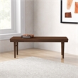 Catania Rectangular Solid Teak Wood Bench with Tapered Legs in Brown