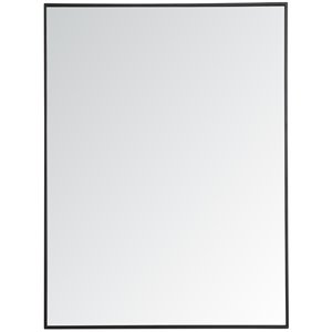 Catania 48&quot x 36&quot Contemporary Metal Frame Mirror in Black Finish