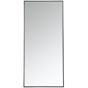Catania 60&quot x 30&quot Contemporary Metal Frame Mirror in Black Finish
