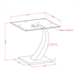 Catania Modern / Contemporary Navarre Glass End Table with White Base