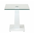Catania Modern / Contemporary Navarre Glass End Table with White Base
