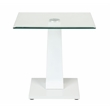 Catania Modern / Contemporary Navarre Glass End Table with White Base