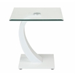 Catania Modern / Contemporary Navarre Glass End Table with White Base