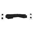 Catania Modern / Contemporary Black Linen Fabric Deluxe Modular Sectional