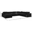 Catania Modern / Contemporary Black Linen Fabric Deluxe Modular Sectional