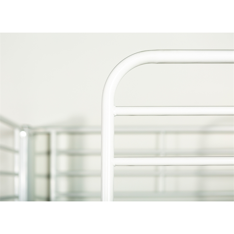 Catania Modern / Contemporary Metal Twin over Twin Bunk Bed in White