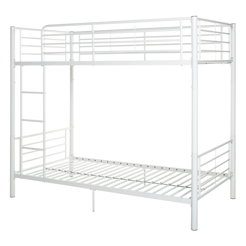 Catania Modern / Contemporary Metal Twin over Twin Bunk Bed in White