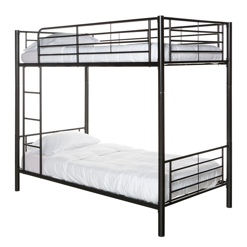 Catania Modern / Contemporary Twin over Twin Metal Bunk Bed in Black