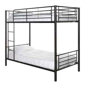 Catania Modern / Contemporary Twin over Twin Metal Bunk Bed in Black