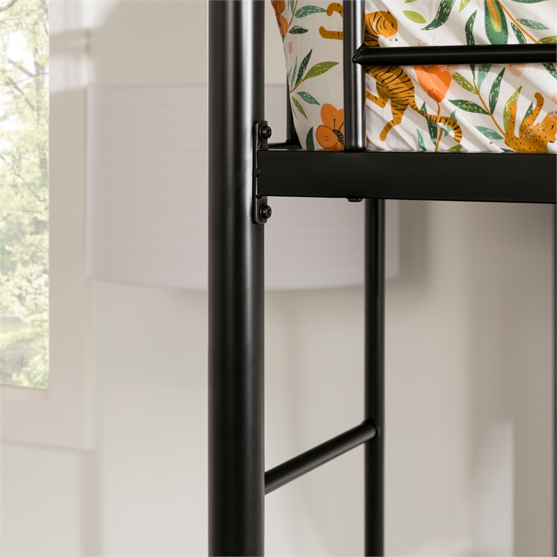 Catania Modern / Contemporary Metal Twin Loft Bunk Bed in Black