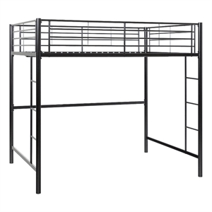 Catania Modern / Contemporary Metal Twin Loft Bunk Bed in Black