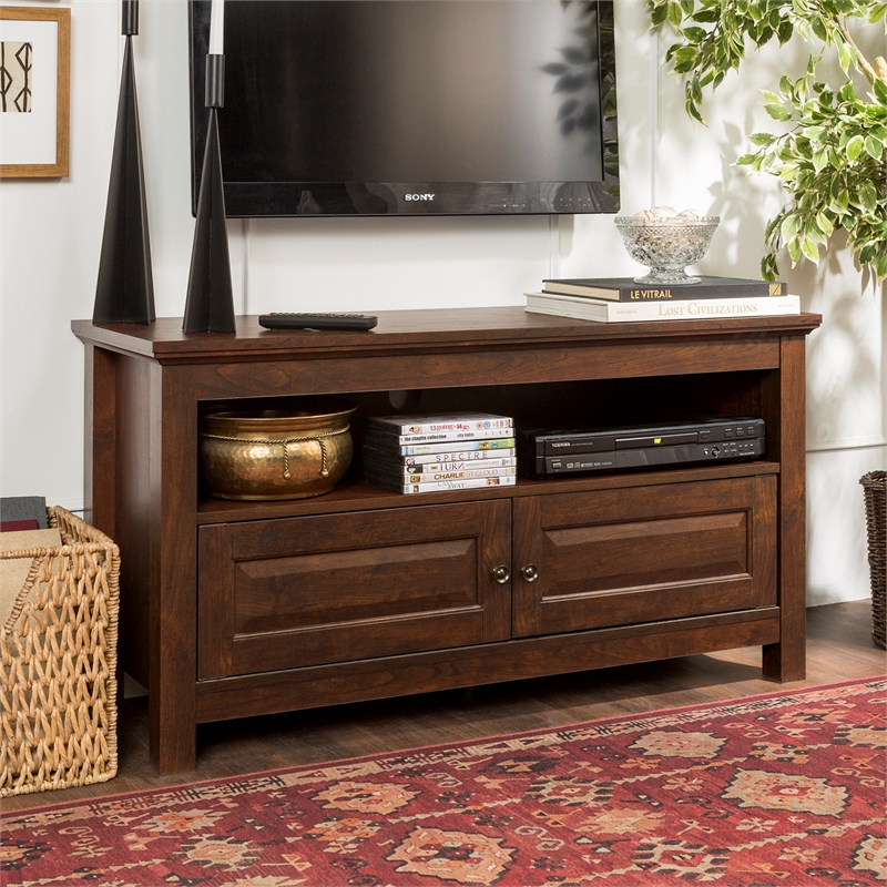 Catania Modern / Contemporary 44 Inch Wood TV Console in Traditional Brown