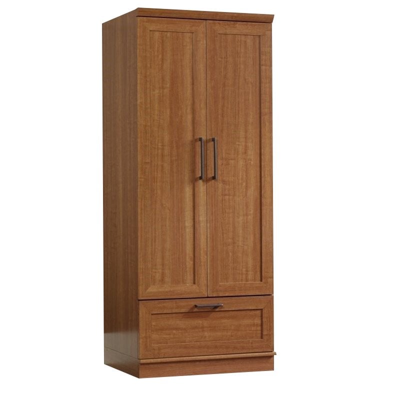 Catania 2-Drawer Wood Wardrobe Armoire with Drawer in Sienna Oak