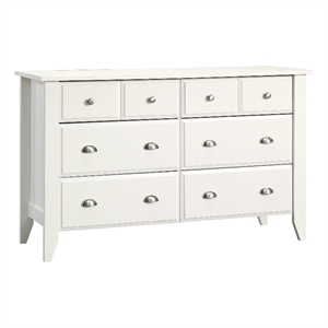 Catania Modern / Contemporary Engineered Wood 6 Drawer Dresser in Soft White
