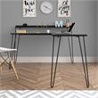 Catania Modern / Contemporary L Desk with Riser in Black Oak