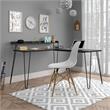 Catania Modern / Contemporary L Desk with Riser in Black Oak