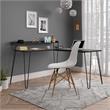 Catania Modern / Contemporary L Desk with Riser in Black Oak