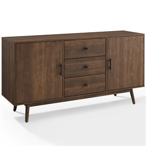 Catania 3-Drawer Mid-Century Wood Sideboard Buffet Cabinet in Brown