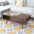 Catania Mid-Century Modern Rectangular Solid Wood Coffee Table in Brown