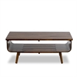 Catania Mid-Century Modern Rectangular Solid Wood Coffee Table in Brown
