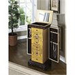 Bowery Hill Solid Wood Antique Parchment Jewelry Armoire Rectangular Hand Painted 41