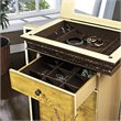 Bowery Hill Solid Wood Antique Parchment Jewelry Armoire Rectangular Hand Painted 41