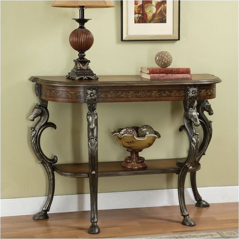 Bowery Hill Wood Brown Console Table Rectangular 42