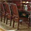 Bowery Hill Leather Brown Dining Chair Rectangular Button Tufted 44