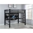 Bowery Hill Steel Metal Black Loft Bed Rectangular Full Size Workstation 80