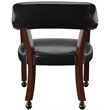 Bowery Hill Wood Black Arm Chair Formal Box Seat Vinyl Upholstery 20