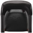 Bowery Hill Wood Black Arm Chair Formal Box Seat Vinyl Upholstery 20