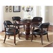 Bowery Hill Wood Black Arm Chair Formal Box Seat Vinyl Upholstery 20