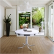 Bowery Hill Metal White Dining Table Round Durable 42