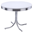 Bowery Hill Metal White Dining Table Round Durable 42