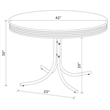 Bowery Hill Metal White Dining Table Round Durable 42