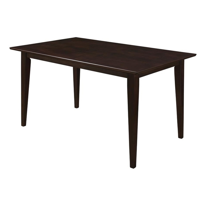 Bowery Hill Casual Asian Hardwood Dining Table in Cappuccino Finish