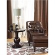 Bowery Hill Wood Espresso Accent Table Round Pedestal 26