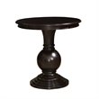 Bowery Hill Wood Espresso Accent Table Round Pedestal 26