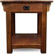Bowery Hill Modern Wood End Table with Storage Drawer and Shelf in Oak